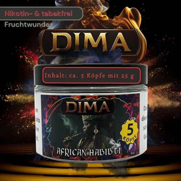 DIMA-African-Habibti Fruchtmix Shisha Tabak Nikotinfrei Tabakersatz