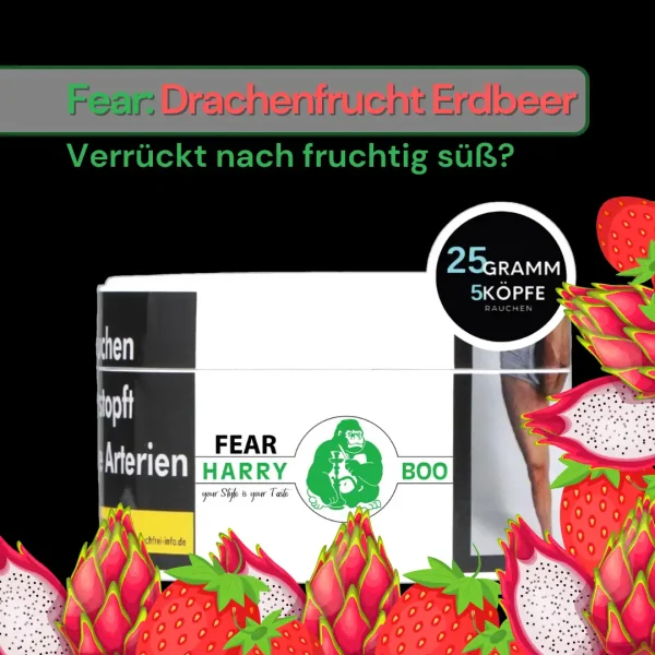 Harry Boo Fear Shisha Premium Tabak Drachenfrucht Erdbeere