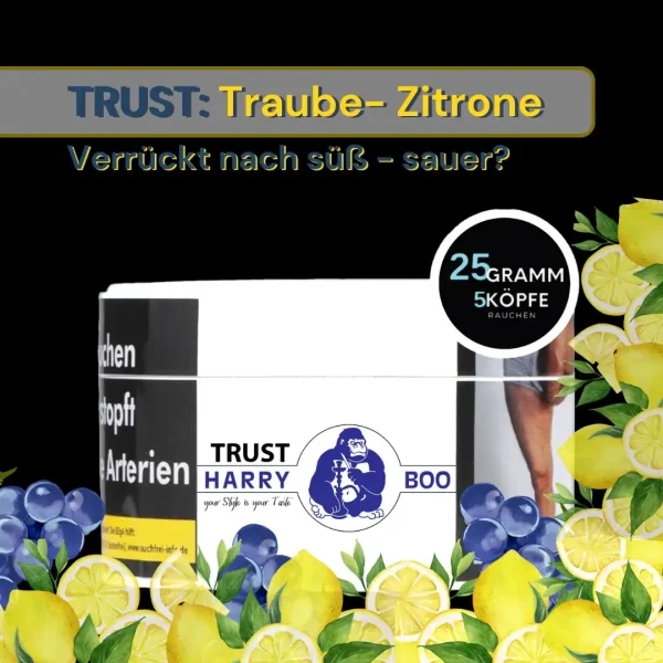 Harry Boo Trust Shisha Premium Tabak Traube Zitrone